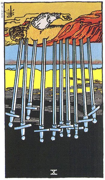 10 of Swords Reversed