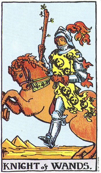 Knight of Wands Upright - Card images are © Copyright U.S. Games Systems, Inc.”