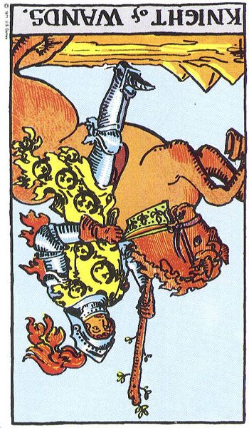 Knight of Wands Reversed - Card images are © Copyright U.S. Games Systems, Inc.”