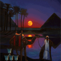 Julie Cuccia-Watts-Journey Into Egypt Tarot-Eight-Cups